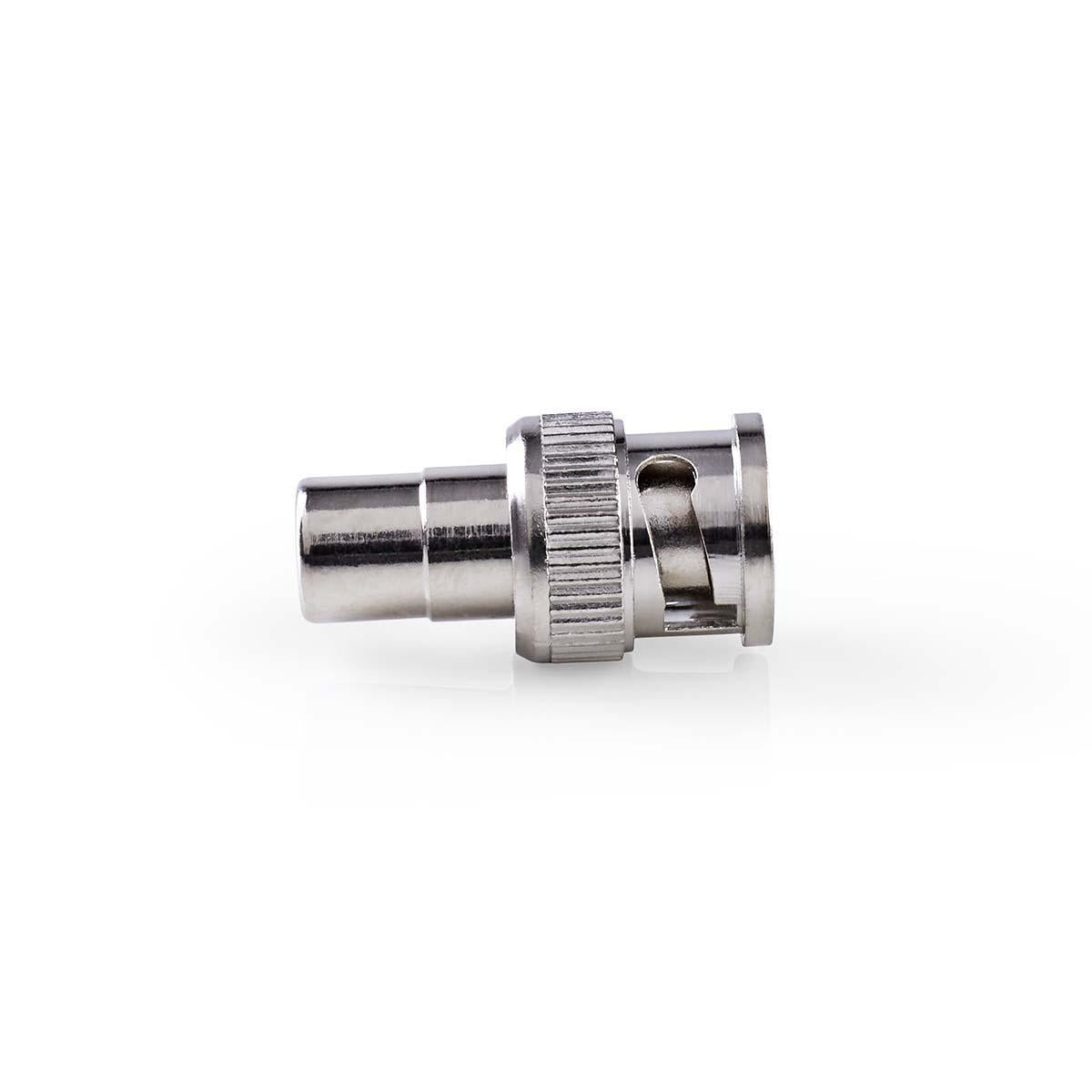 BNC Adapter | BNC Male | RCA Female | Nickel Plated | 50 Ohm | Straight | Metal | Silver | 10 pieces. | Envelope