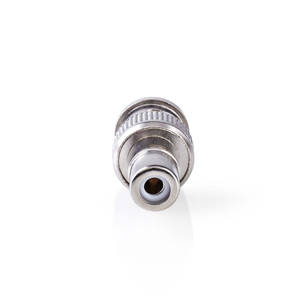BNC Adapter | BNC Male | RCA Female | Nickel Plated | 50 Ohm | Straight | Metal | Silver | 10 pieces. | Envelope