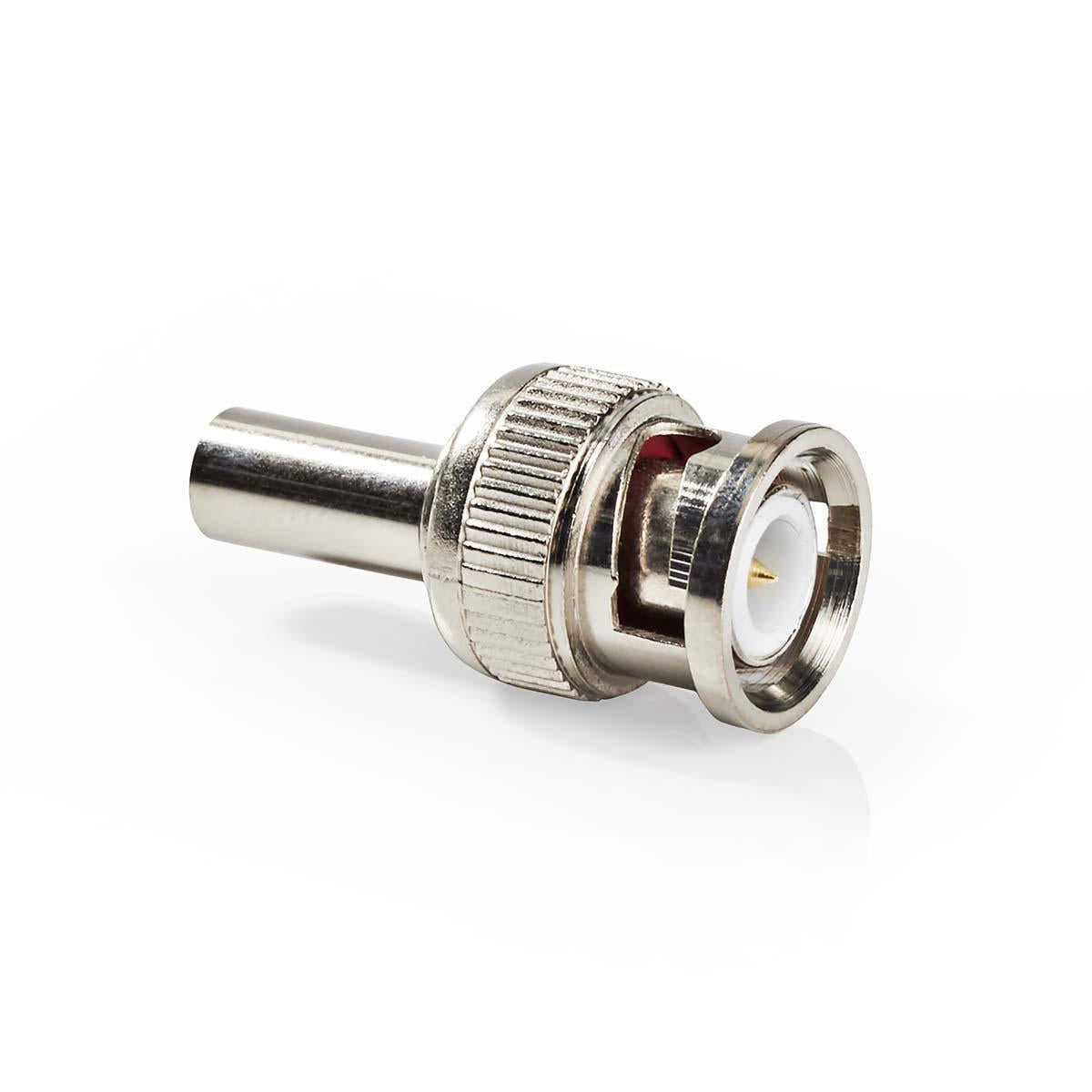 BNC connector | Straight | Male | Nickel plated | 50 Ohm | Shrink | Cable input diameter: 6.0 mm | Steel | Silver | 25 pcs. | Envelope