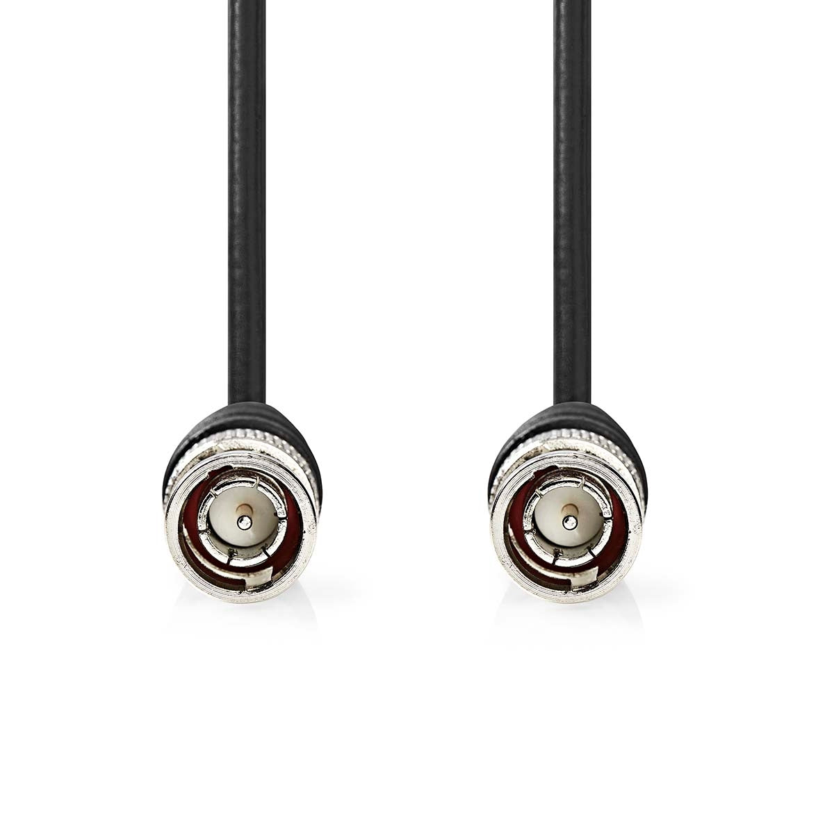 BNC video cable | BNC Male | BNC Male | Nickel plated | 75 Ohm | 1.00 m | Round | PVC | Black | Plastic bag