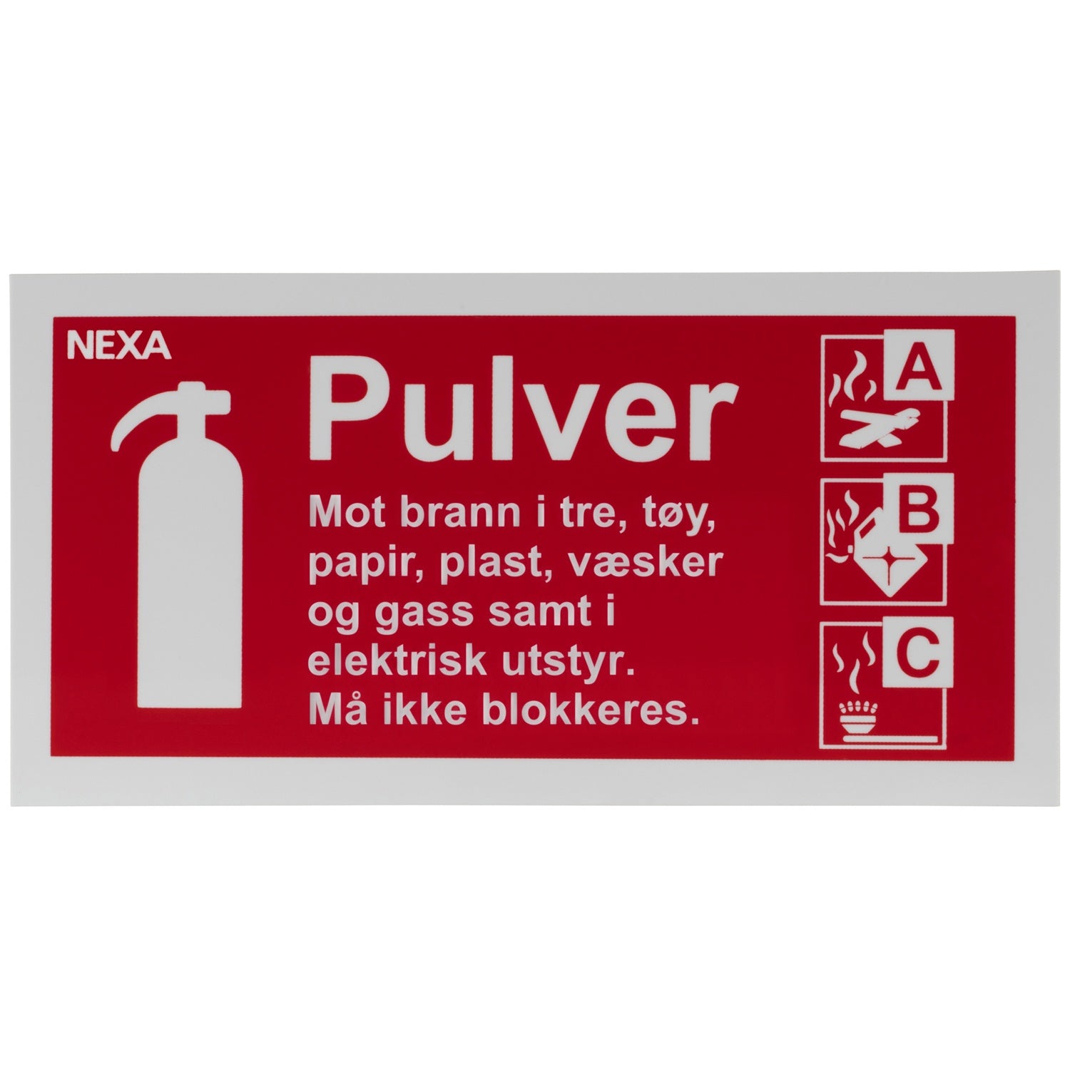 BSP-1020 Sign for powder fire extinguisher