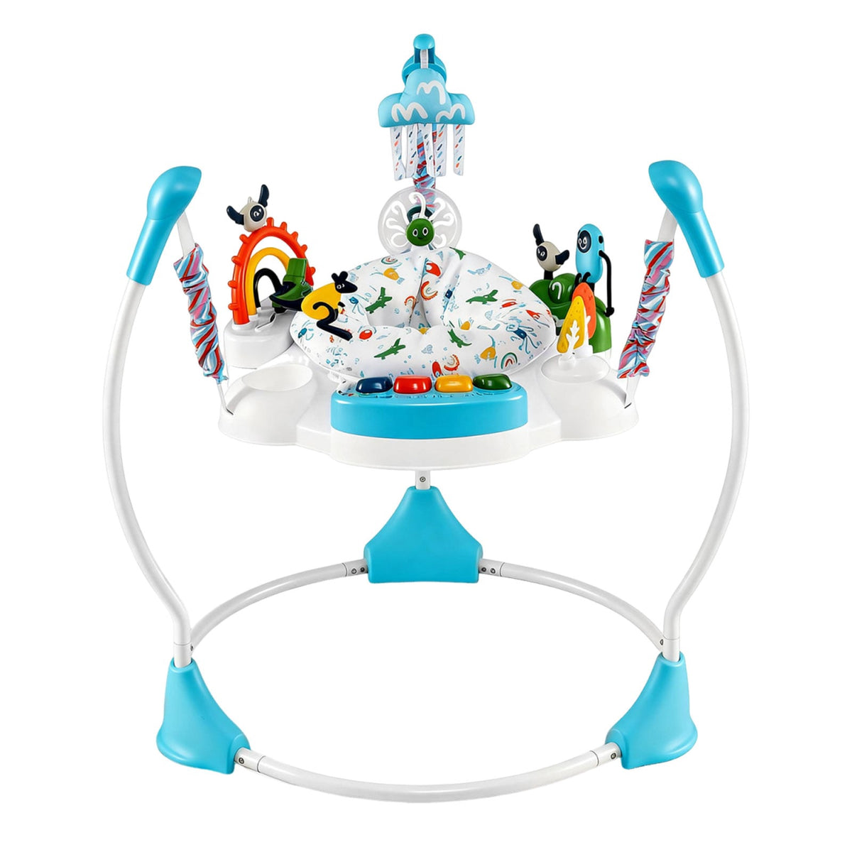 Baby Activity Center with 6 Toys, Lights, Music, Blue