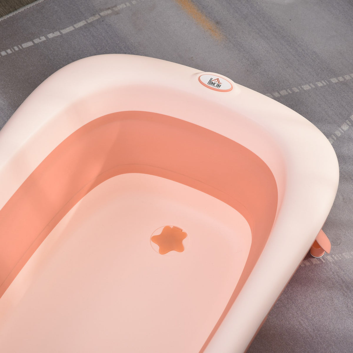 Baby Bathtub Ergonomic & Foldable Baby Bath, Plastic, Pink, 84.5X50.5X24Cm