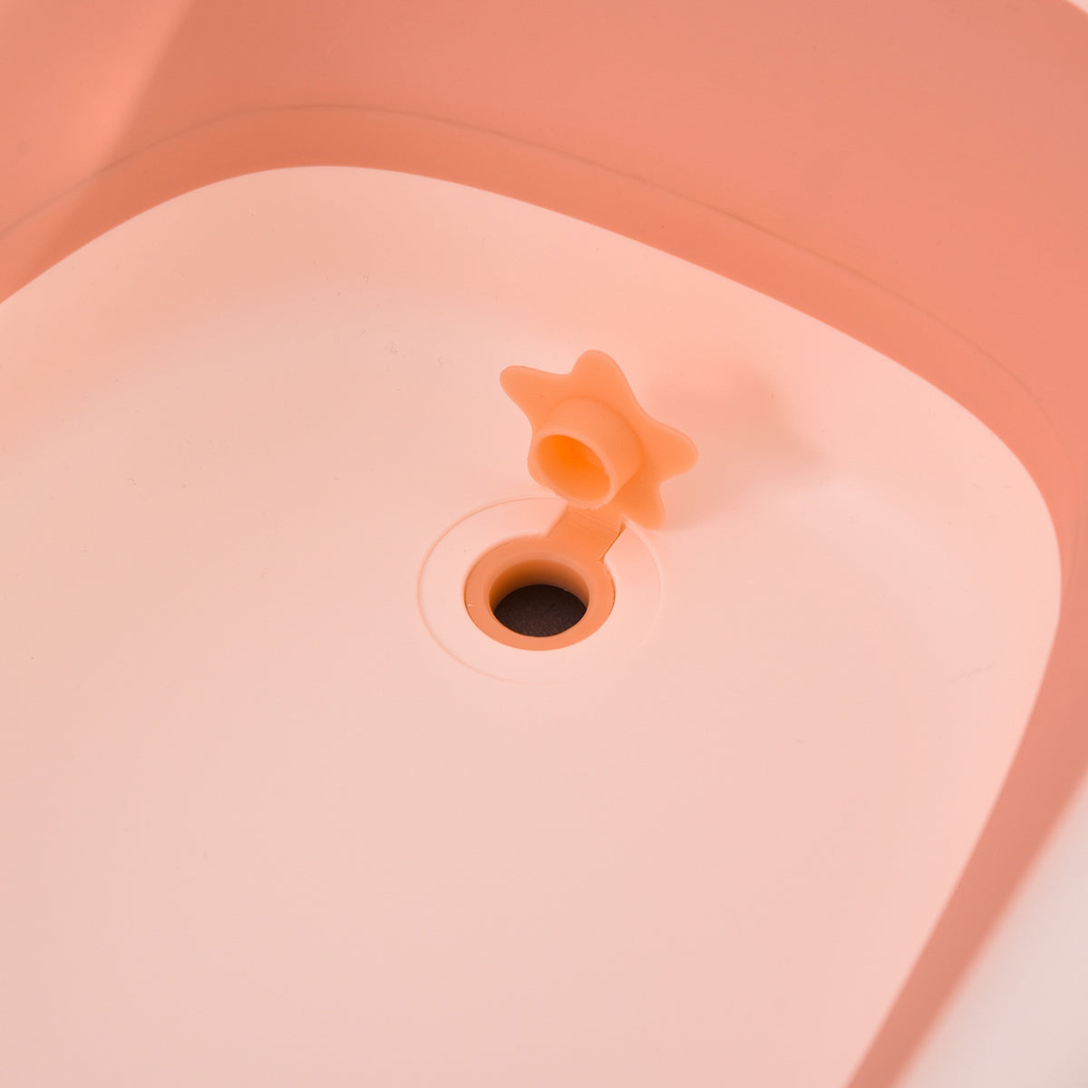 Baby Bathtub With Sink And Shampoo Cup, Foldable Baby Bath Tub, Bathtub For Baby, Plastic, Rose, 84.5 X 50.5 X 24 Cm