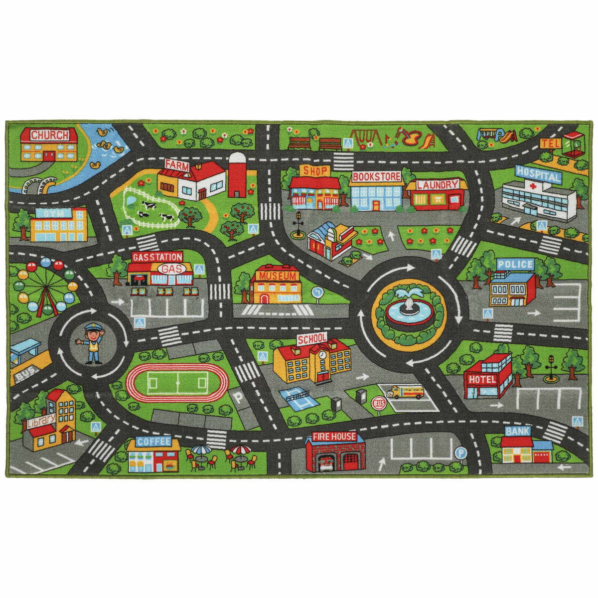 Baby Play Mat 160x100cm, Non-Slip City Design