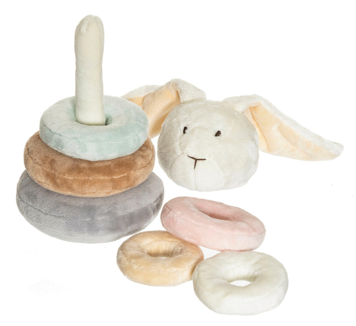 Baby Ring Stacker Toy, Soft Pastel Rings, 20cm