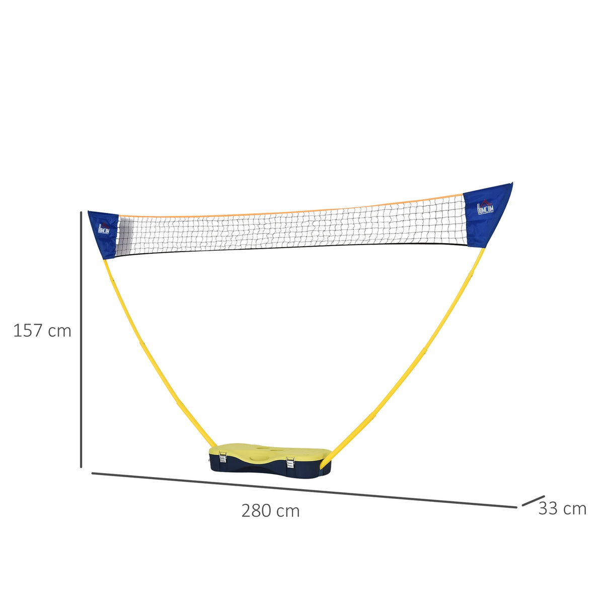 Badminton Net With Stand, Badminton Net Stand, Portable Net Stand, Badminton Net With 4 Badminton Rackets, Outdoor Sports, Yellow+Blue