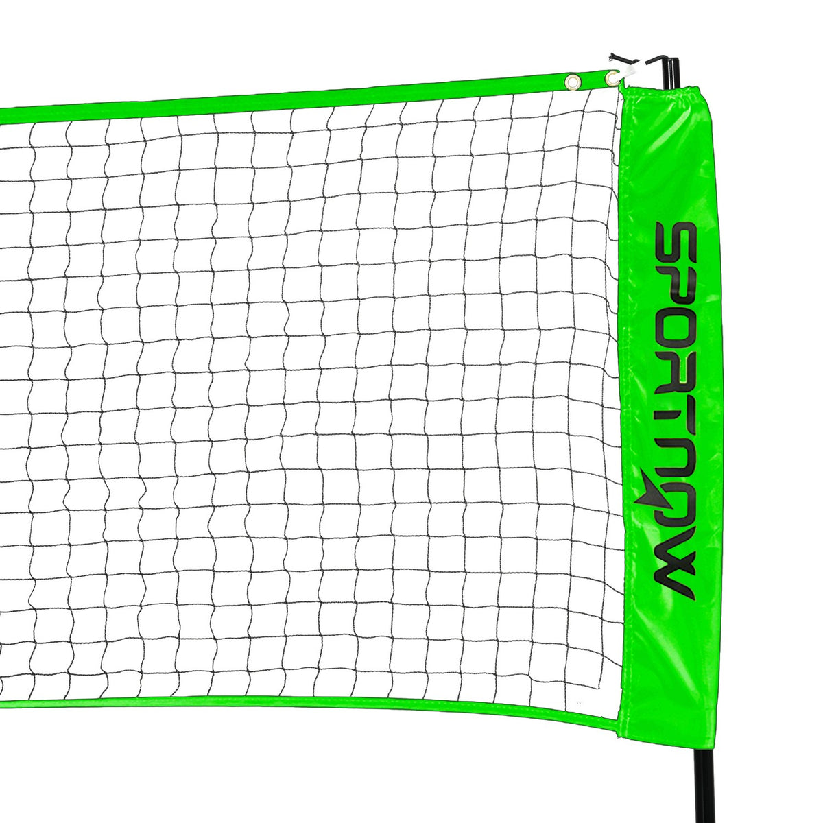 Badminton set, badminton net with stand, shuttlecocks, 4 rackets, adjustable volleyball net, with carry bag, for indoor, outdoor