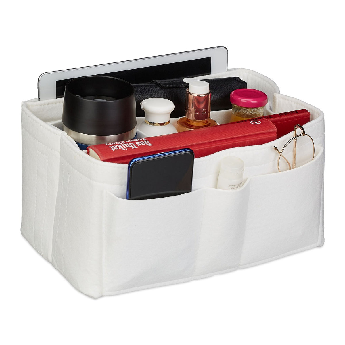 Bag Organizer Purse Felt White
