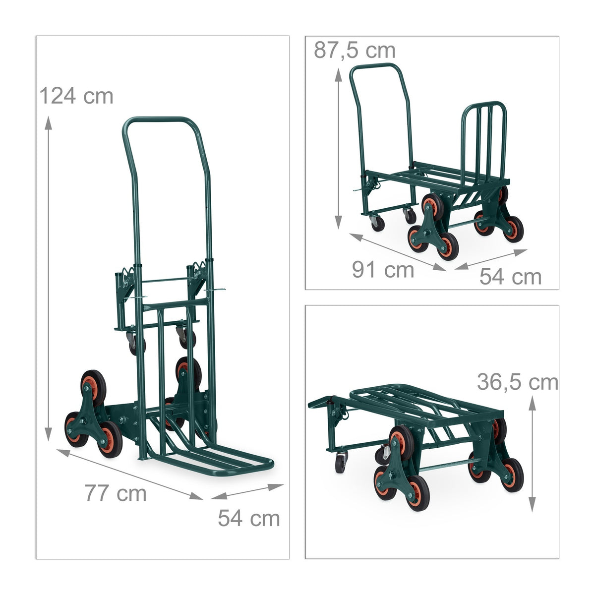 Bag truck stair climber green