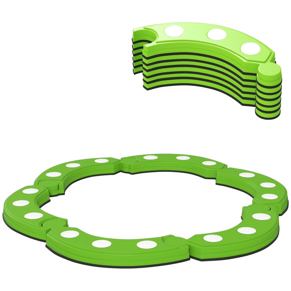 Balance Beam, 6 Curved Segments, Sensory Bumps, 50kg Capacity