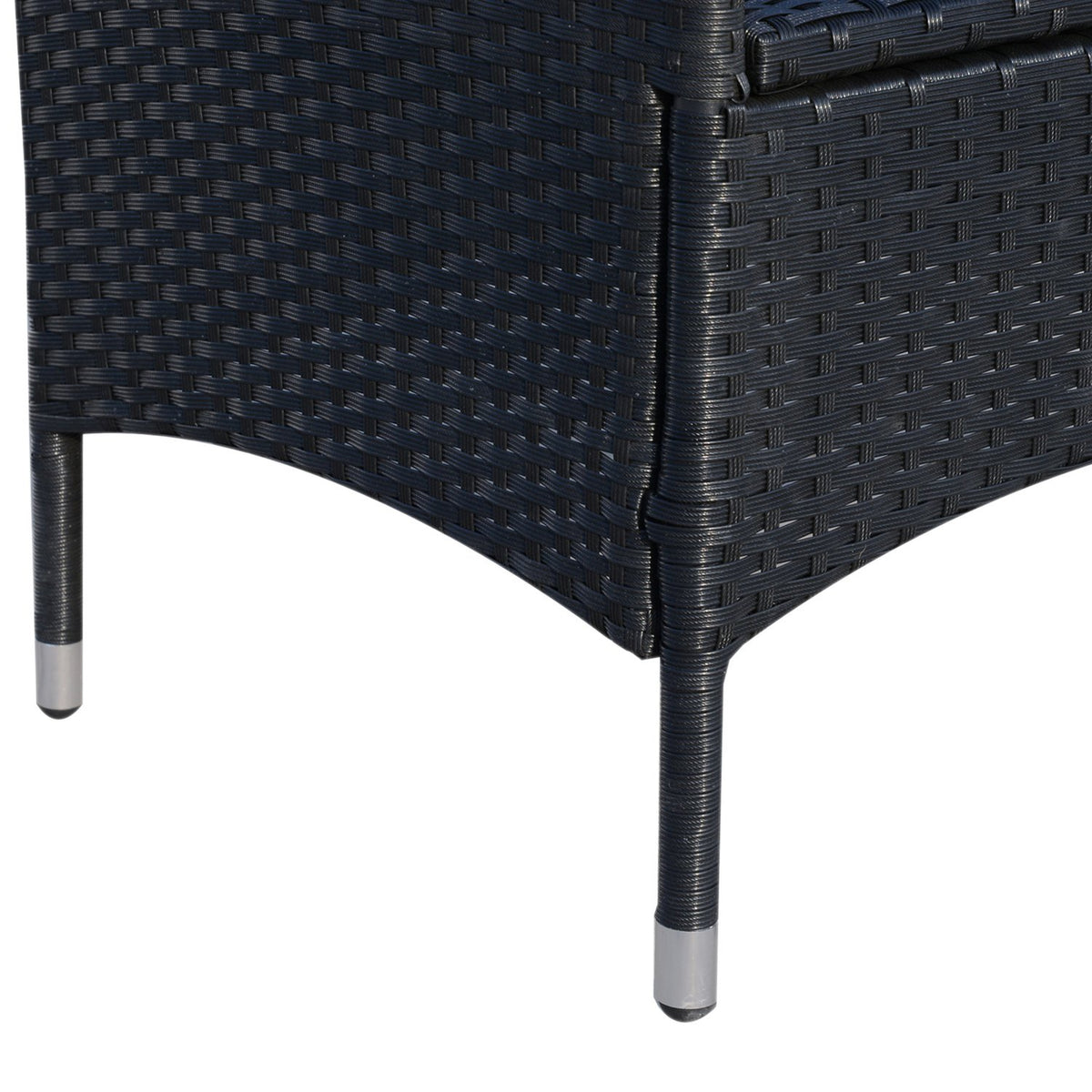Balcony Furniture Seating Group 2 People Polyrattan Garden Set Black