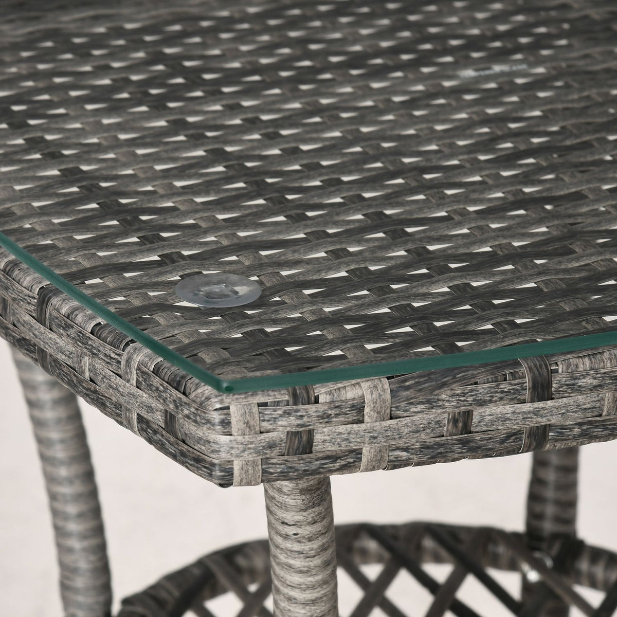 Balcony Furniture Set For 2 People Rattan Garden Set Polyrattan Dark Gray