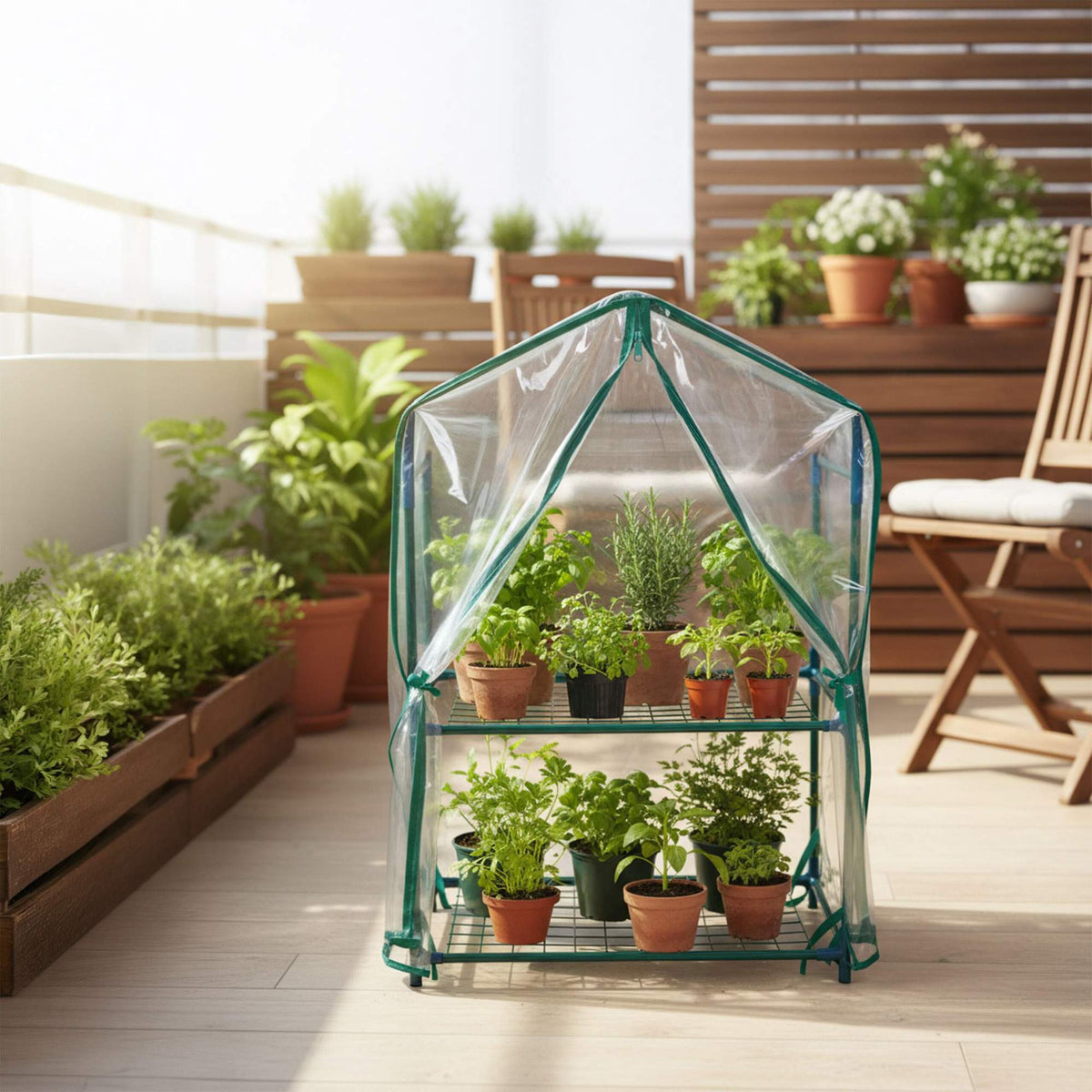 Balcony Greenhouse PVC Cover – Two-Tier Propagator