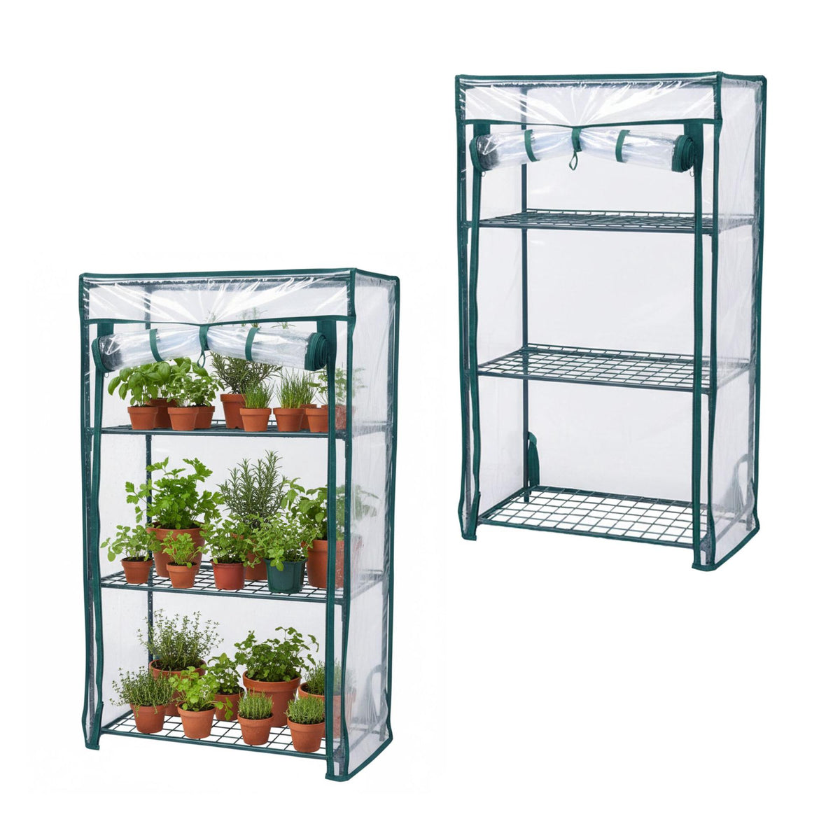 Balcony Greenhouse with PVC Film, 3-Tier Propagator
