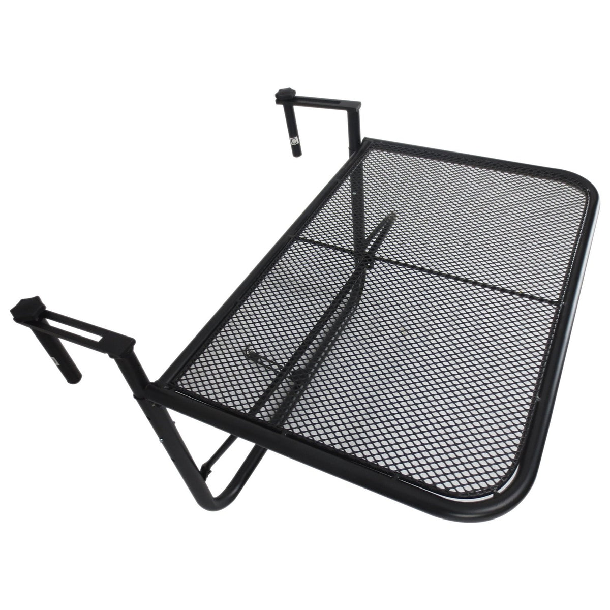 Balcony Hanging Table Height Adjustable Square Metal Black L60Xw56.5Xh45Cm