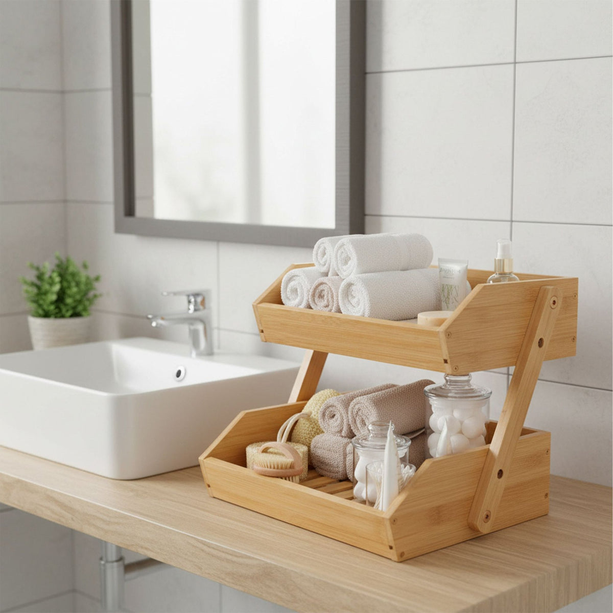 Bamboo 2-Tier Fruit Stand – Open Kitchen Storage