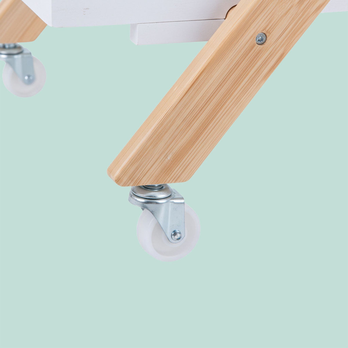 Bamboo 2-Tier Serving Trolley with Bottle Holder