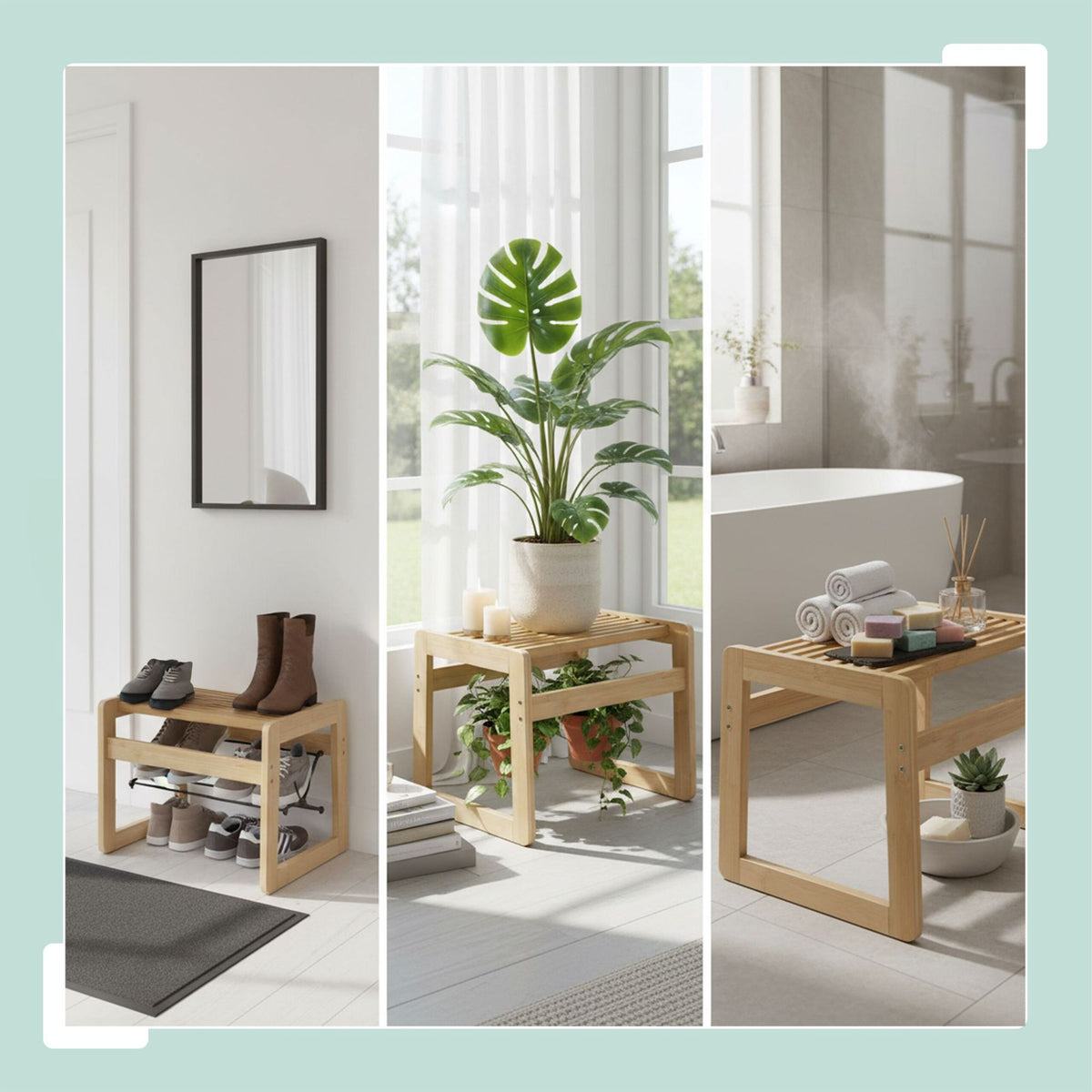 Bamboo Bathroom Stool – Seating & Storage Solution