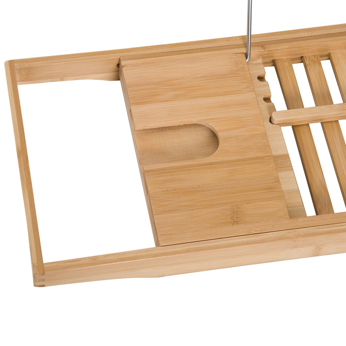 Bamboo Bathtub Shelf For Bathtub, Bathtub Bridge, Bathtub Cushion, Natural, Adjustable 70-105X21.8X5Cm