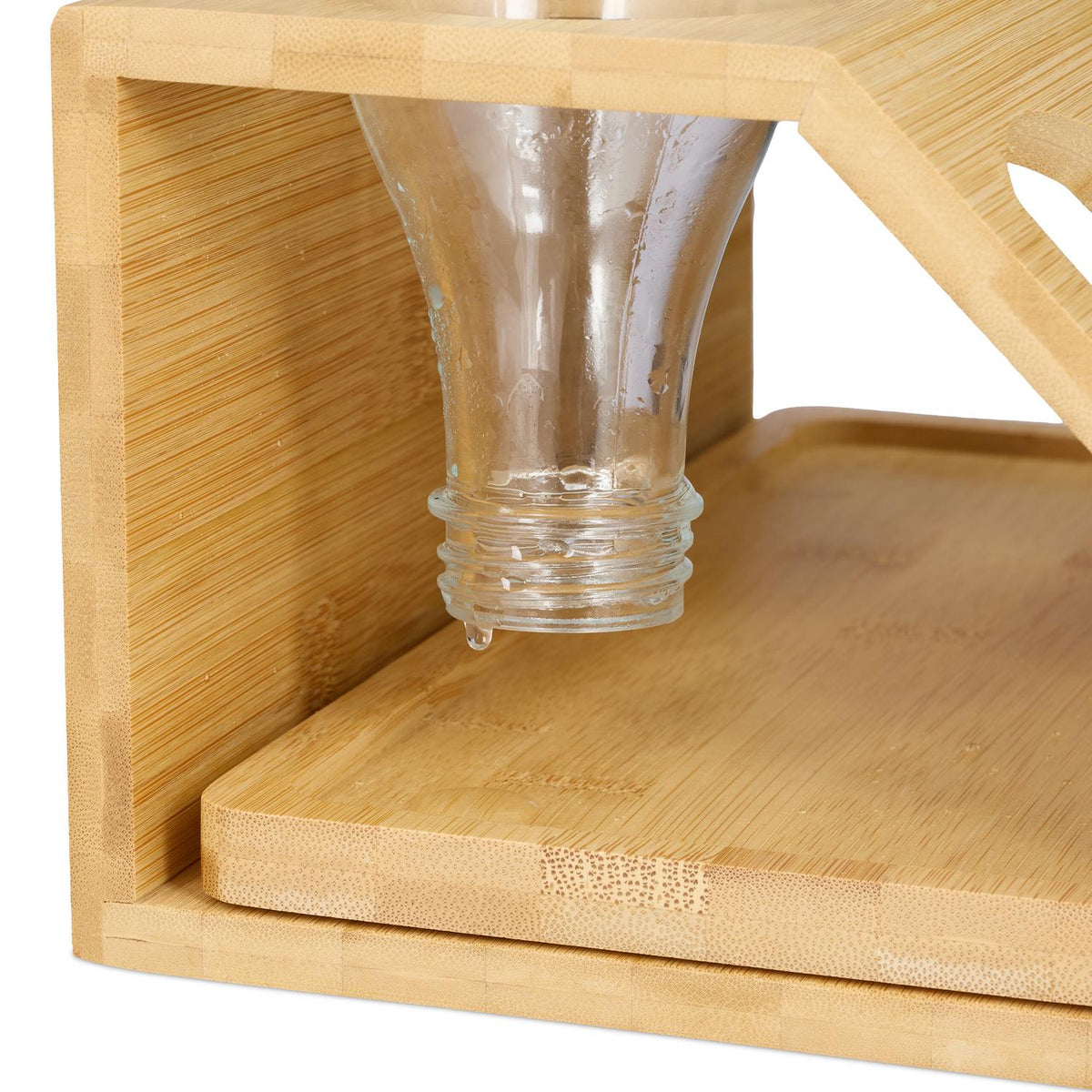 Bamboo Bottle Drying Rack for 3 Bottles