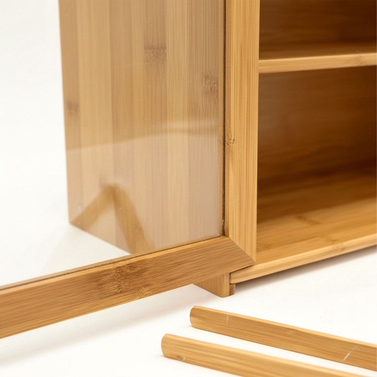 Bamboo Bread Bin, 2-Tier with Window