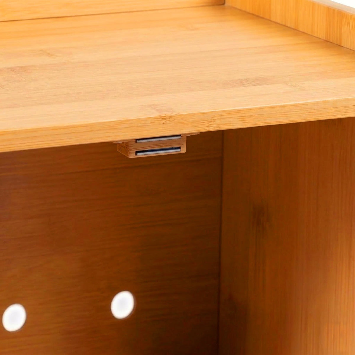 Bamboo Bread Bin with Cutting Board and Storage Shelf