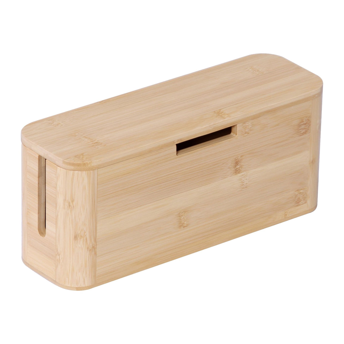 Bamboo Cable Box with Magnetic Lid – Organize & Protect