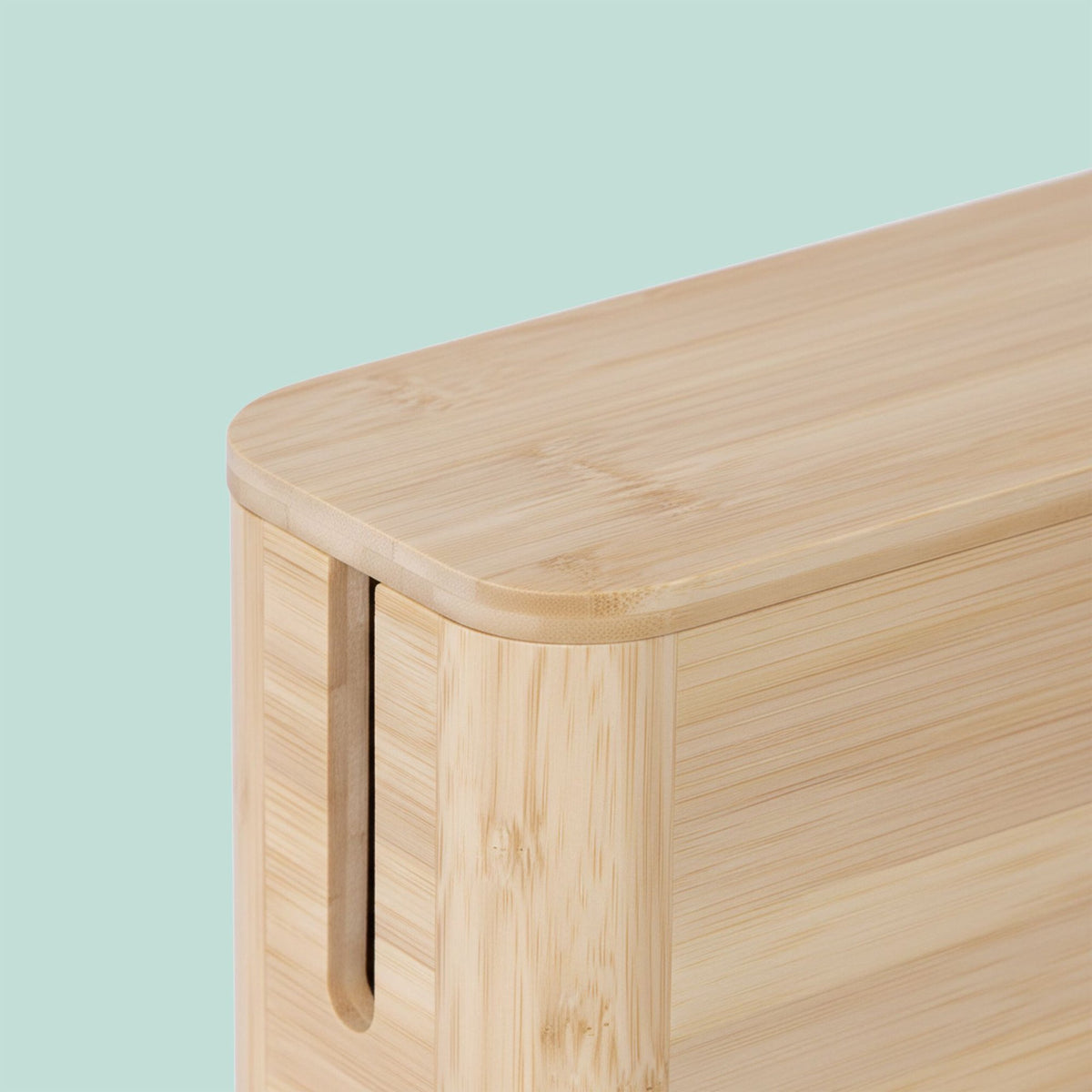 Bamboo Cable Box with Magnetic Lid – Organize & Protect