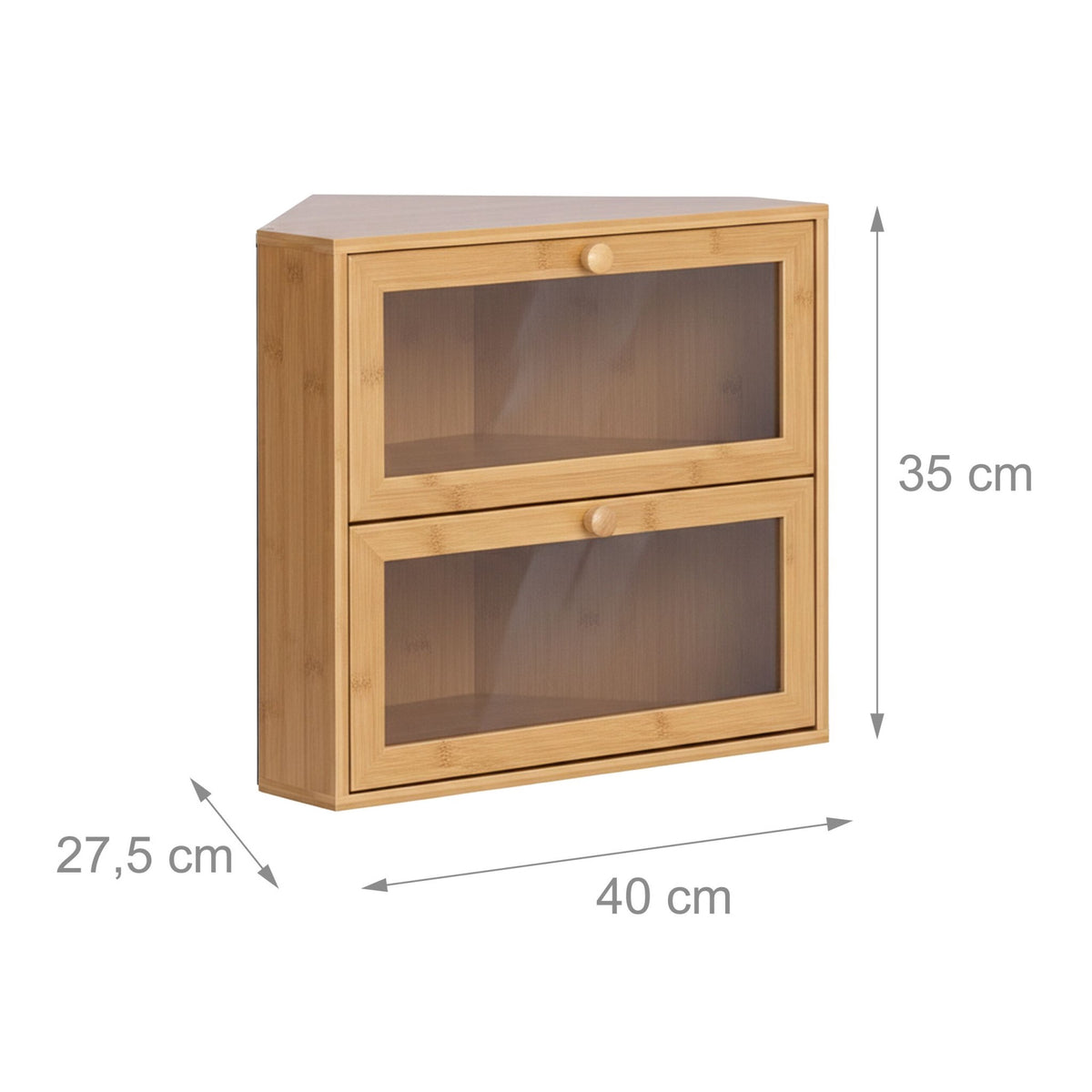 Bamboo Corner Bread Bin, 2-Tier Storage