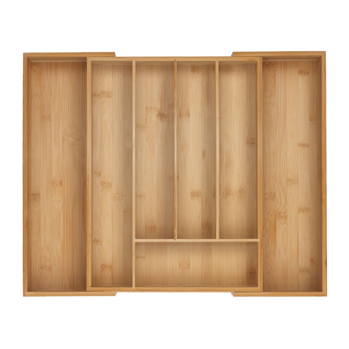 Bamboo Cutlery Tray, Adjustable Drawer Organizer
