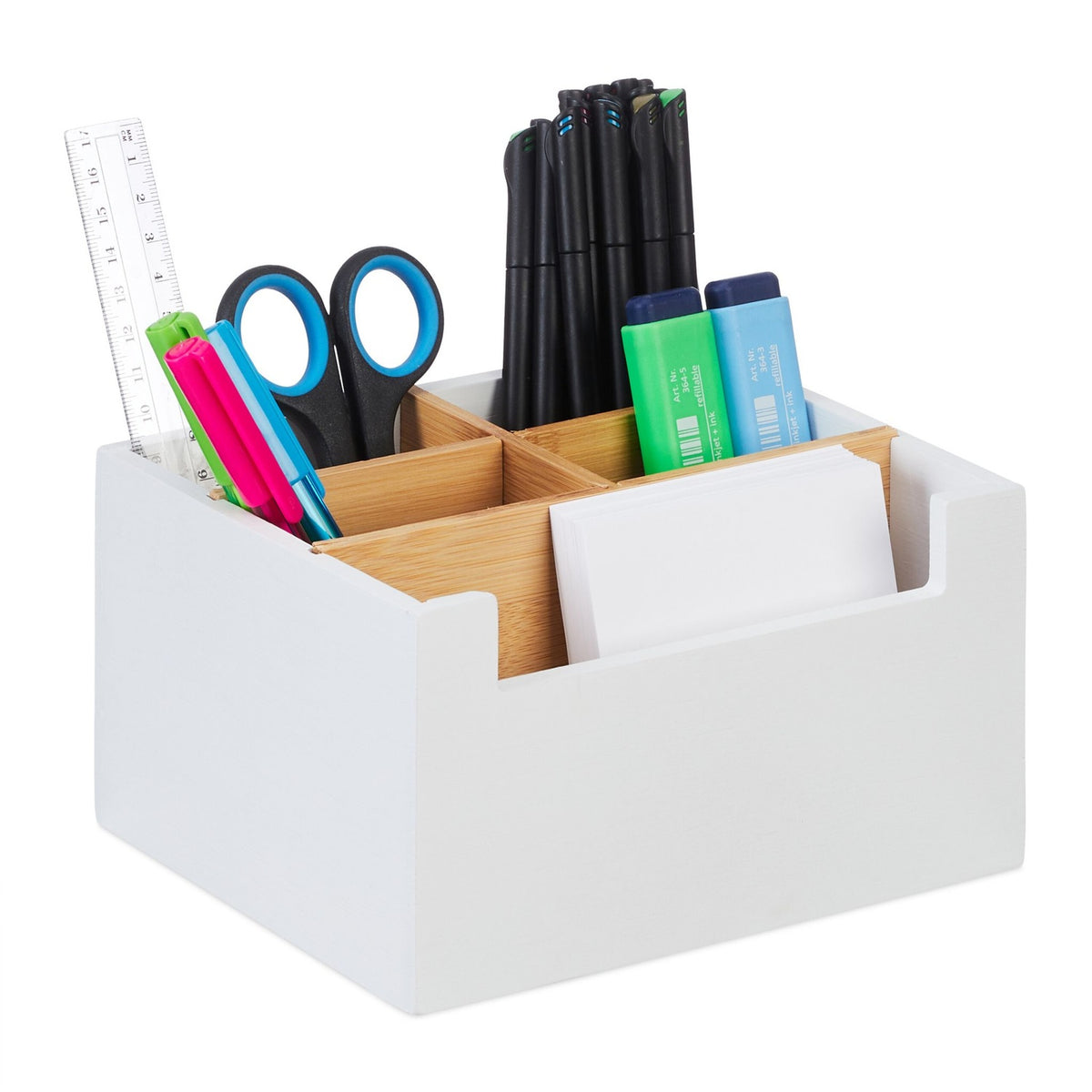 Bamboo Desk Organiser with 5 Slots