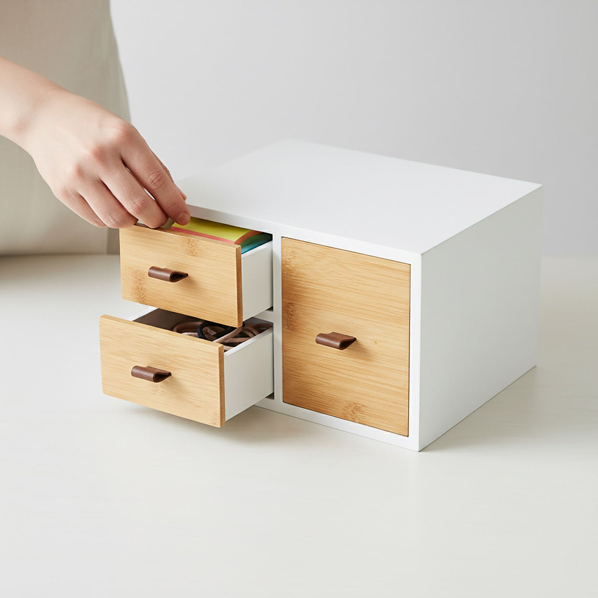 Bamboo Drawer Box – 3 Spacious Drawers, Versatile Organizer