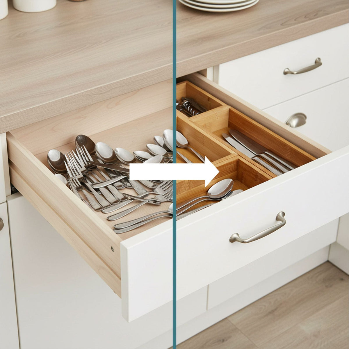 Bamboo Drawer Organizer Set, 5-Piece – Kitchen & Office