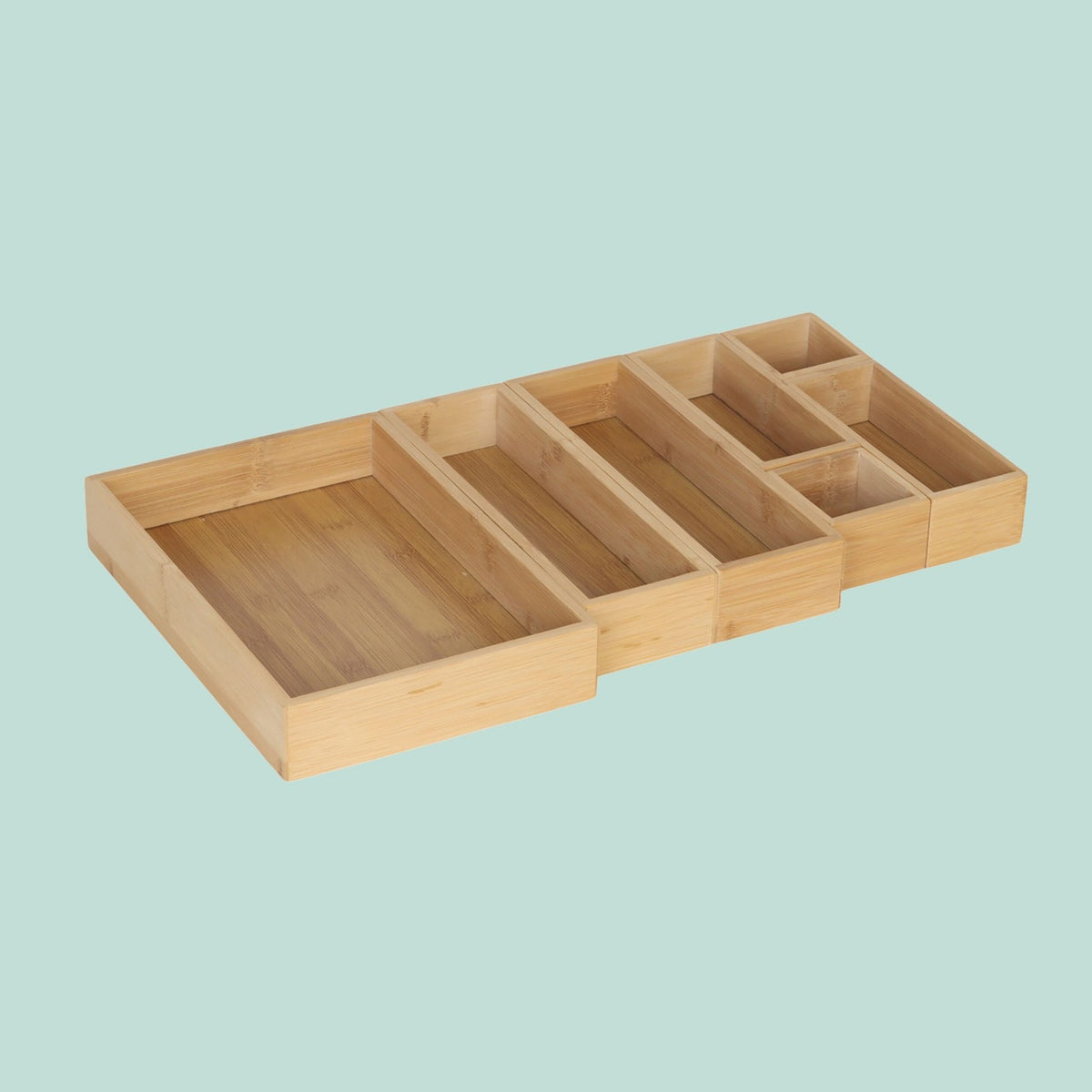 Bamboo Drawer Organizer Set, 7-Piece, Multi-Size