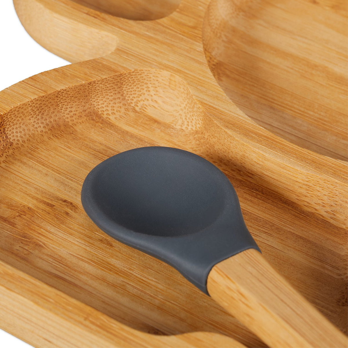 Bamboo Elephant Toddler Plate & Spoon Set, Non-Slip