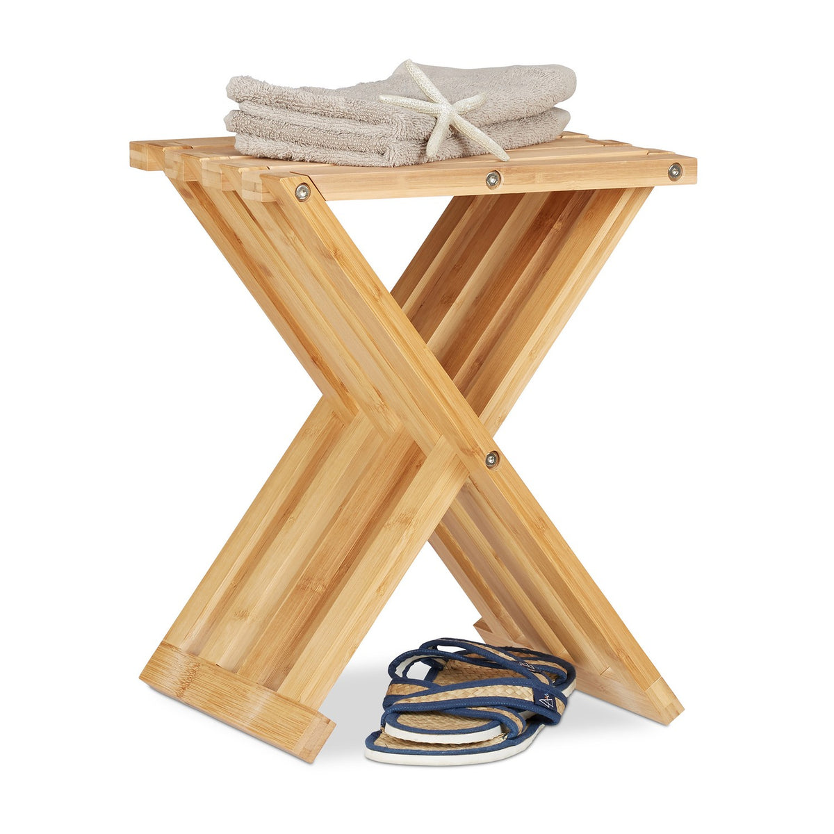 Bamboo Folding Stool – Compact, Versatile, Indoor/Outdoor Use