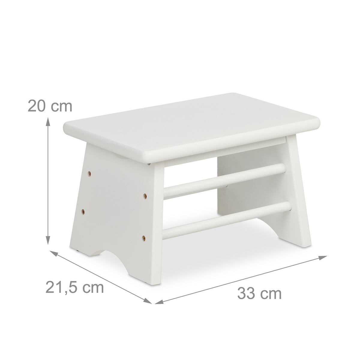 Bamboo Footstool – White, Durable, Multi-Purpose