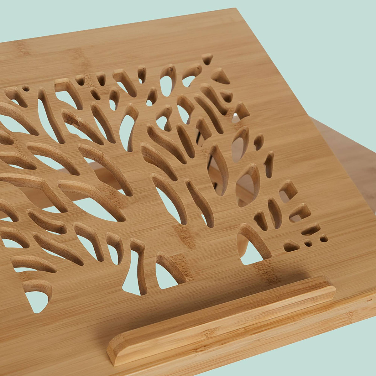 Bamboo Laptop Stand with Adjustable Height and Ventilation