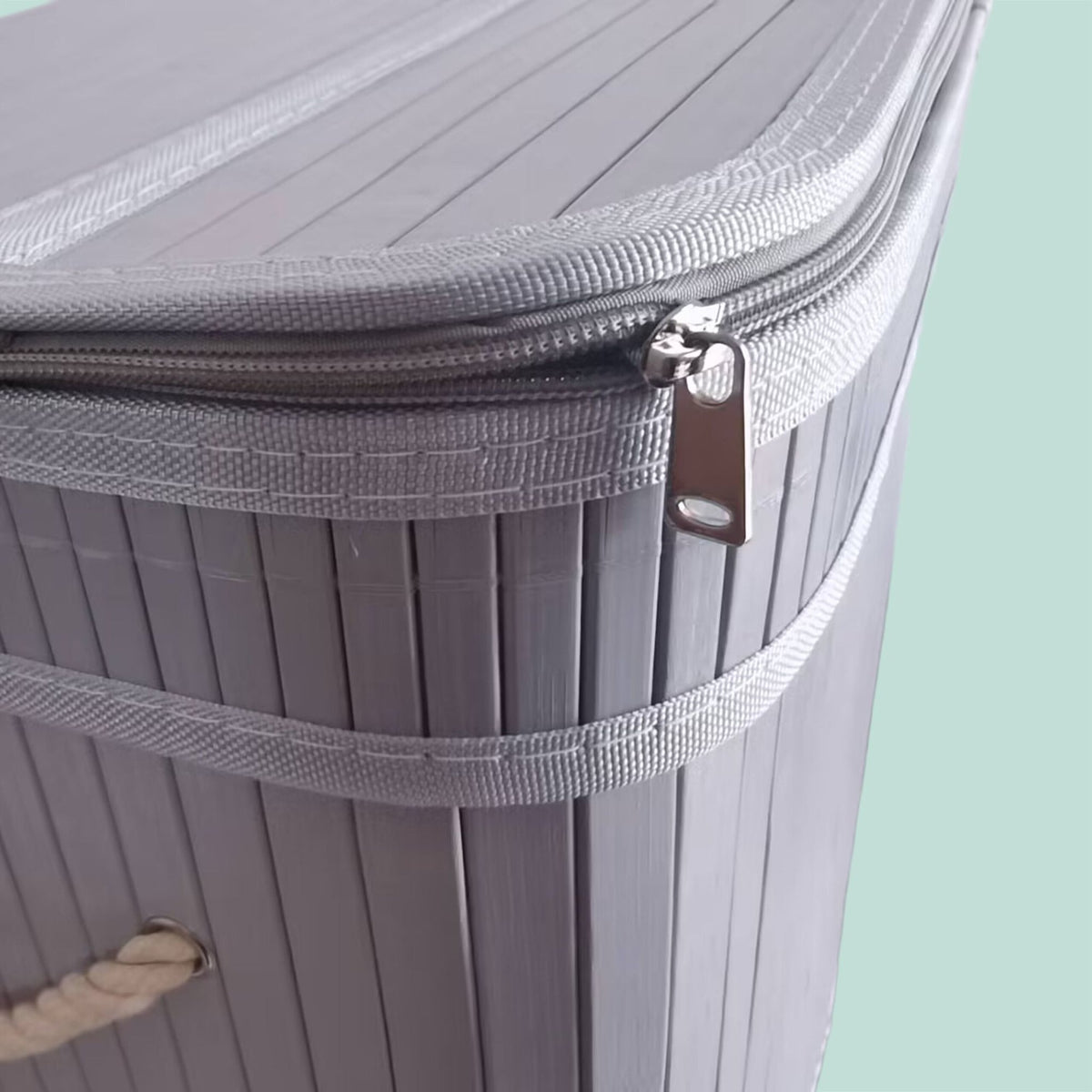 Bamboo Laundry Basket, 3 Compartments, Foldable