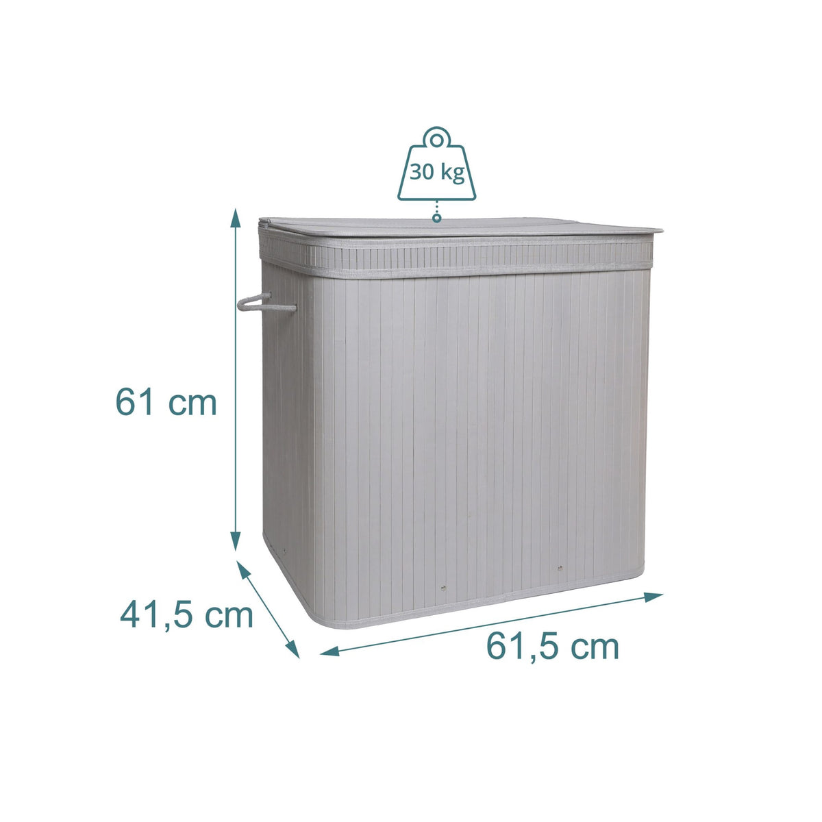 Bamboo Laundry Bin With Lid – Removable Liner, Foldable