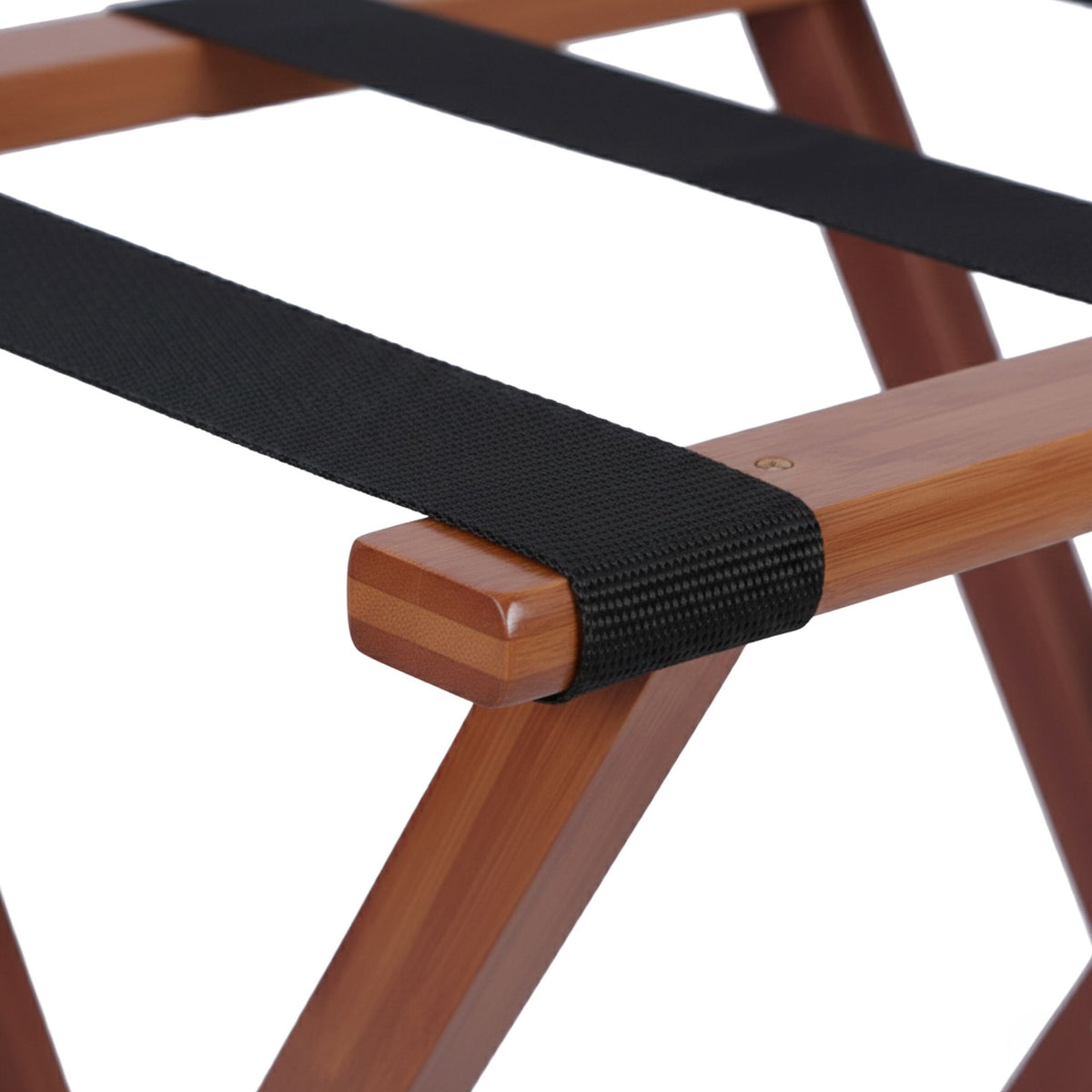 Bamboo Luggage Rack – Brown, Foldable, Durable