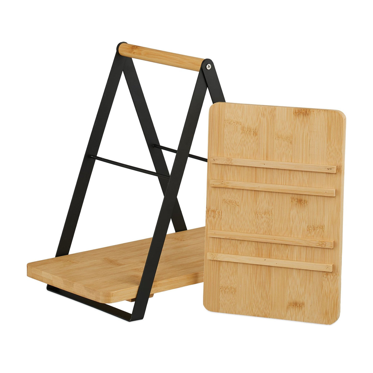 Bamboo & Metal Afternoon Tea Serving Stand
