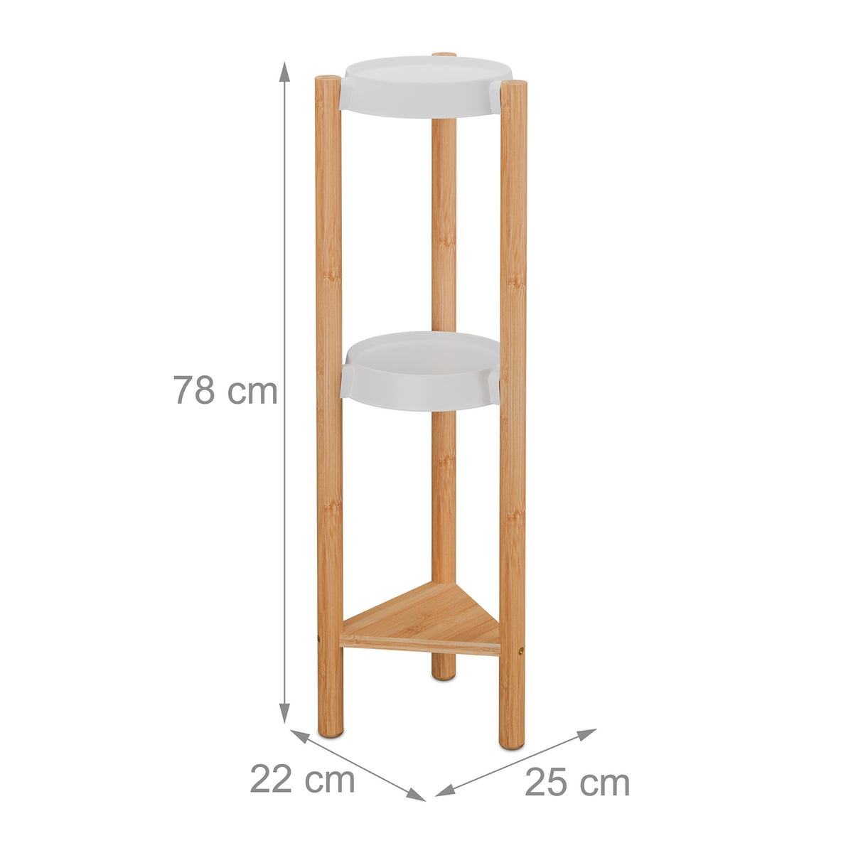 Bamboo & Plastic Indoor Plant Stand – Large Display Shelf