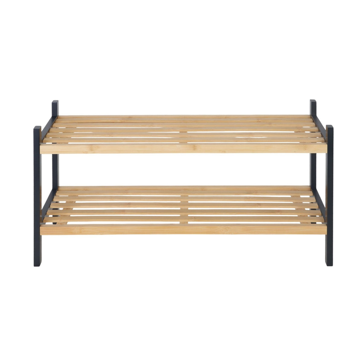 Bamboo Shoe Rack, 2-Tier Storage, Holds 6 Pairs