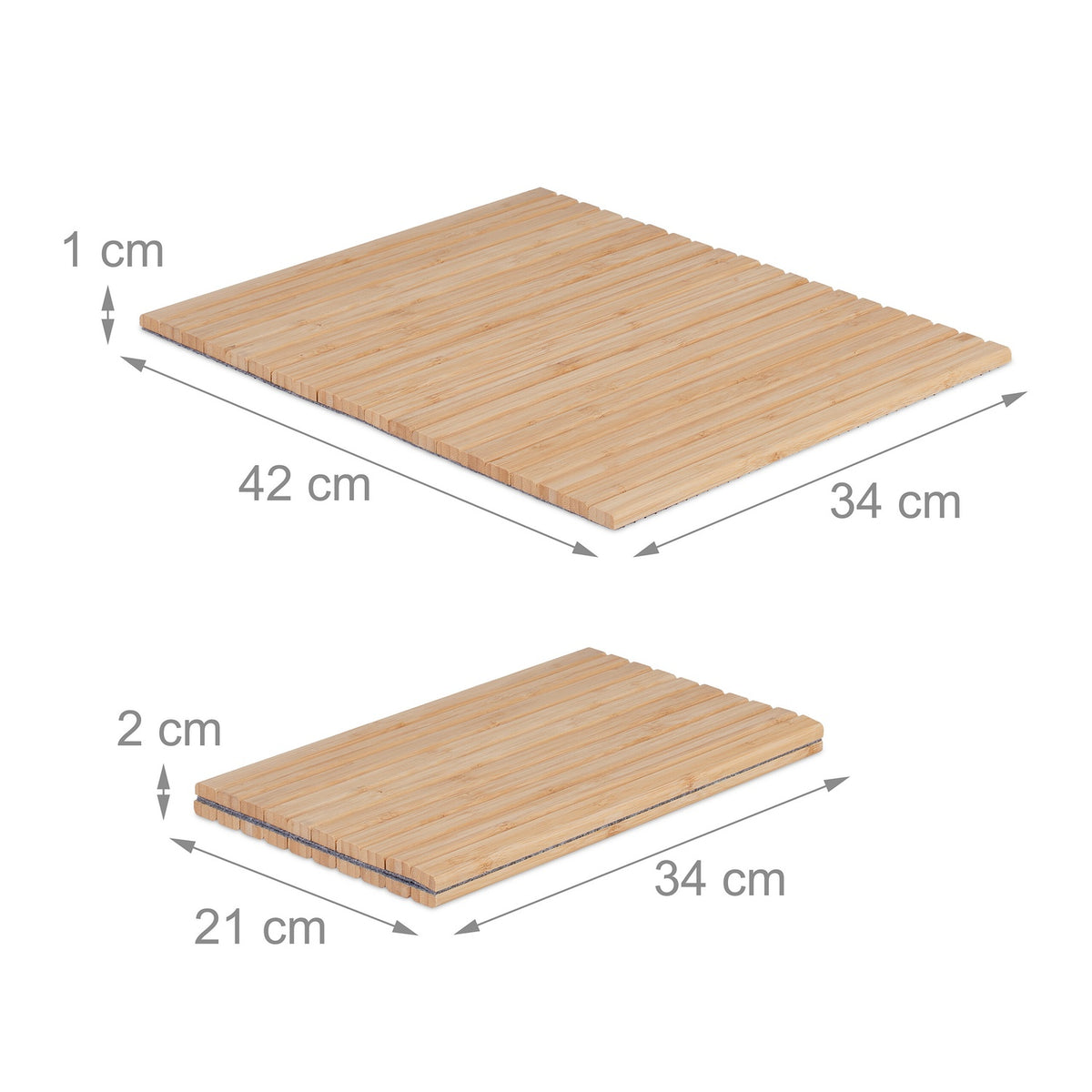 Bamboo Sofa Arm Tray with Non-Slip Pads