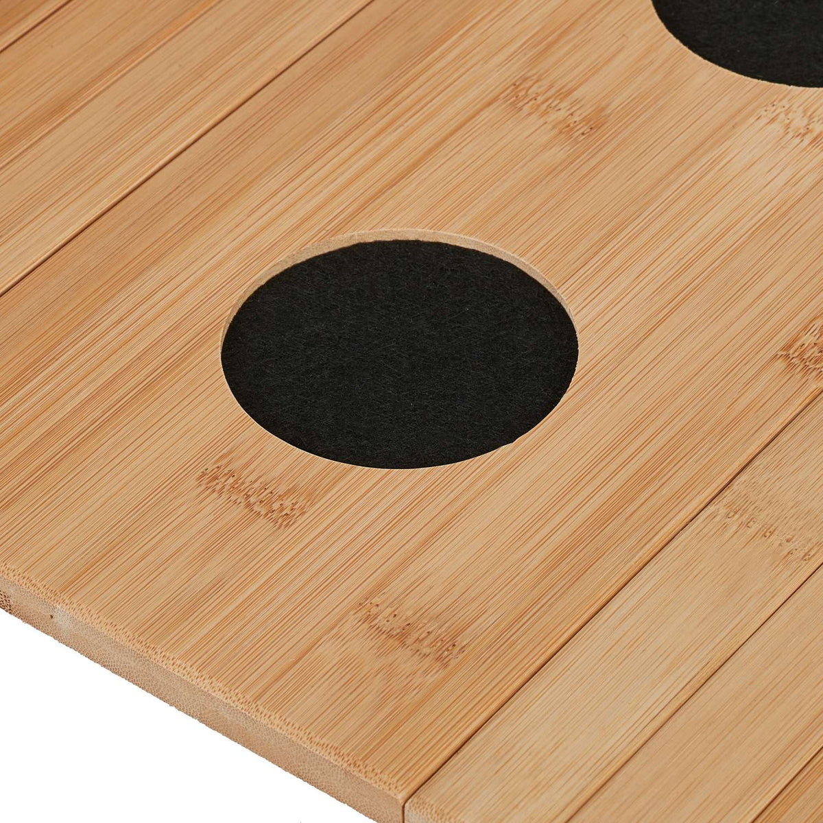 Bamboo Sofa Tray with Coasters and Side Pockets