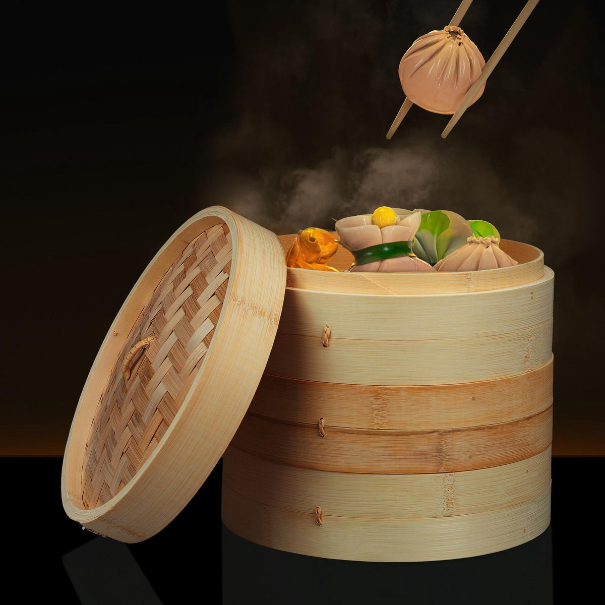 Bamboo Steamer 3 Tier