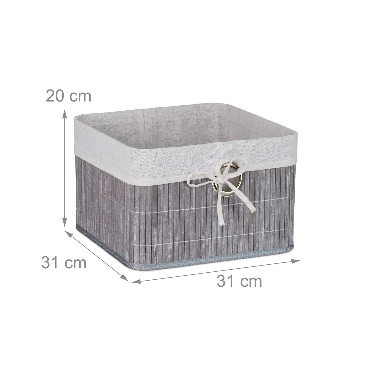 Bamboo Storage Basket Set with Fabric Lining