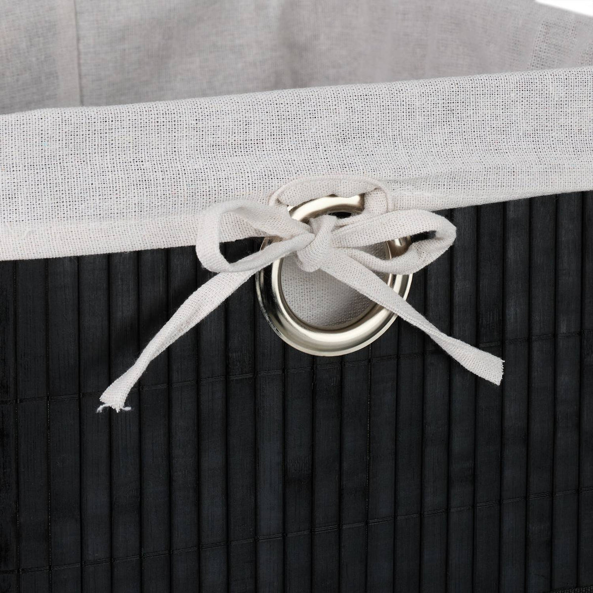 Bamboo Storage Baskets Set, Square, Fabric Lined